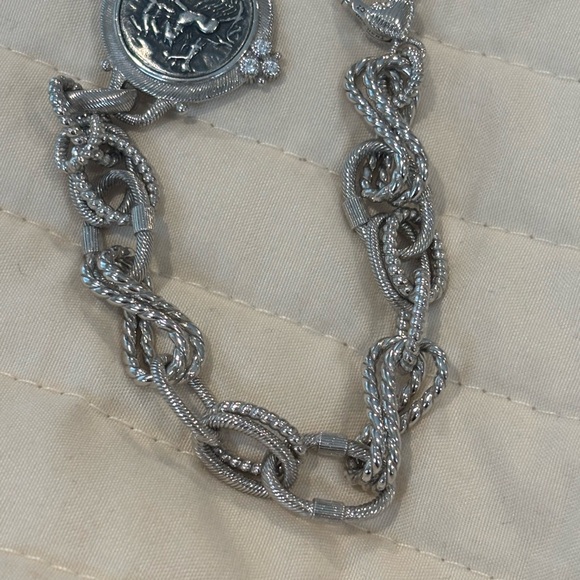 Judith Ripka Sterling Silver Ancient Roman Coin Dangle Bracelet 6.5" - - Picture 10 of 13